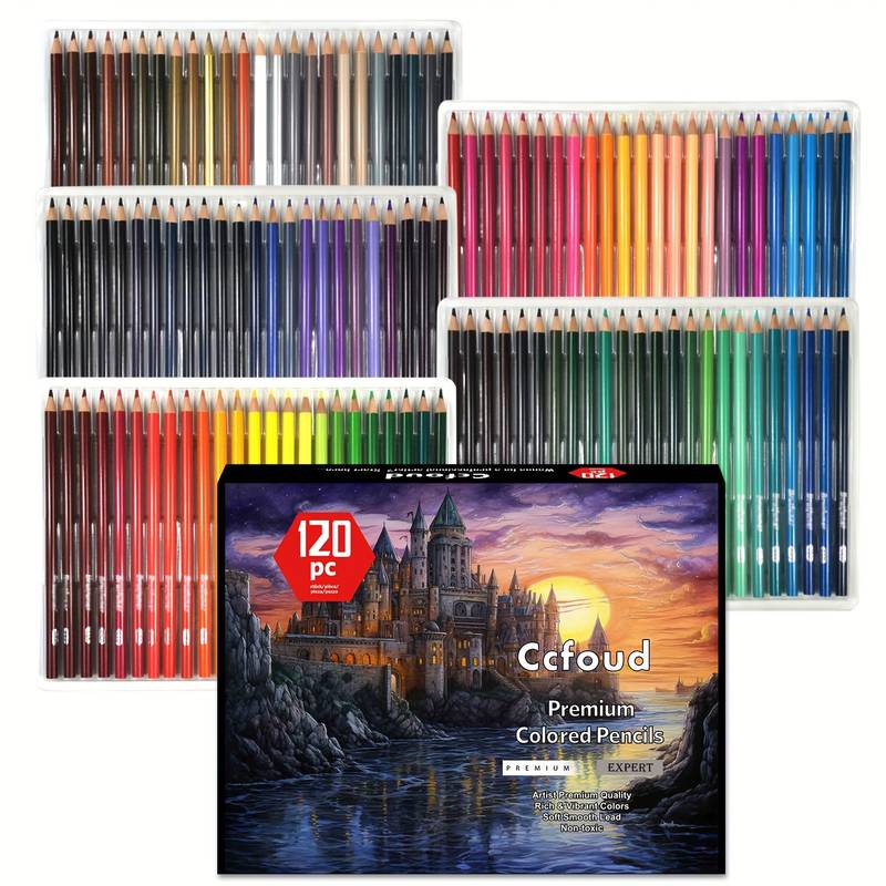 120pcs Colored Pencil Set For Adults Artists - 3.0mm Rich Pigment Soft Core  Wax-Based - Ideal For Coloring Drawing Sketching Shading Blending - Vibran